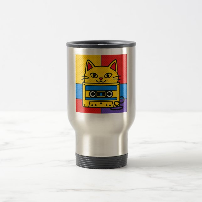 Taza De Viaje Wonky Zoo Catsette Mug  (Centro)