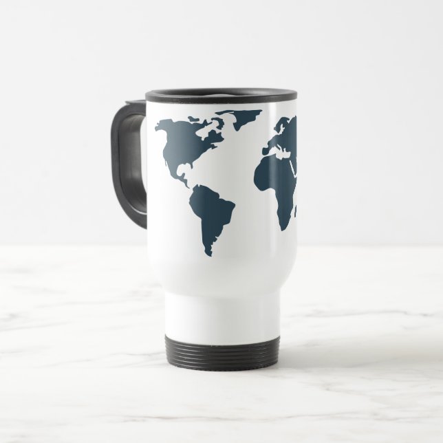 Taza De Viaje World Map Geography Globe Adventure (Anverso izquierdo)