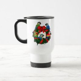 Taza De Viaje Wreath, Navidades de Birdorable Macaws