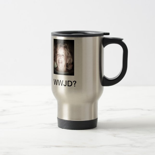 TAZA DE VIAJE ¿WWJD? (Derecha)