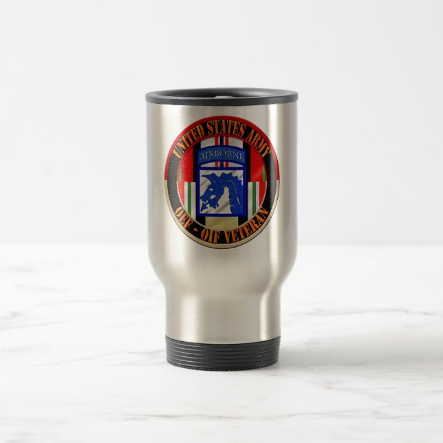 Taza De Viaje XVIII décimo octavo veterano aerotransportado del (Centro)