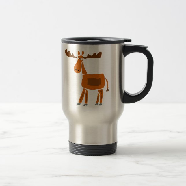 Taza De Viaje XX diseño divertido del arte de los alces (Derecha)