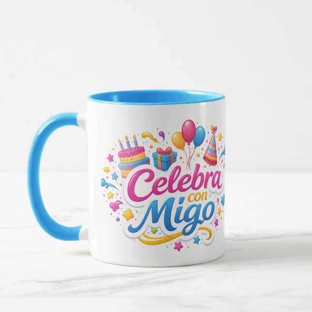 Taza de Viaje y de Regalo con Diseño “Celebra Conm (Izquierda)