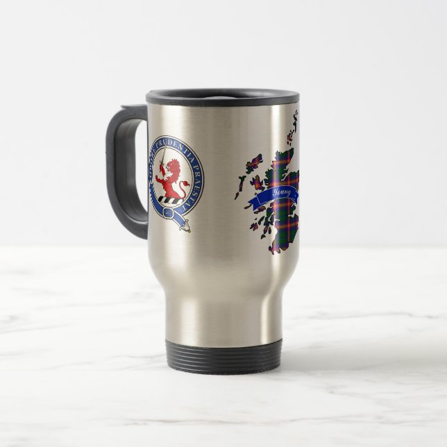 Taza De Viaje Young Clan Badge & Tartan Travel Mug (Anverso izquierdo)
