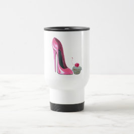 Taza De Viaje Zapato y magdalena rosados del estilete