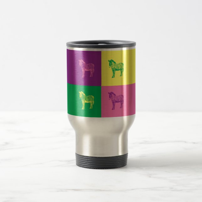 Taza De Viaje Zebra de arte pop (Centro)