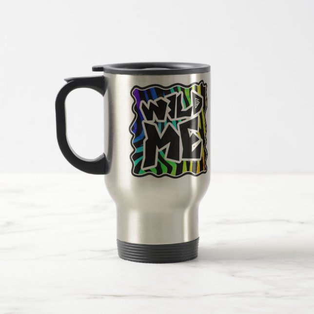 Taza De Viaje Zebra negra y arcoiris me salvajes (Izquierda)