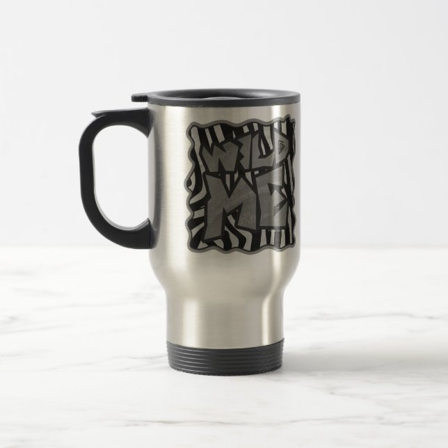 Taza De Viaje Zebra negra y gris claro me salvaje (Izquierda)