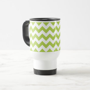 Taza De Viaje Zigzag verde, Chevron verde, patrón geométrico