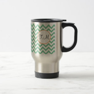 Taza De Viaje Zigzag Verde Monogramado