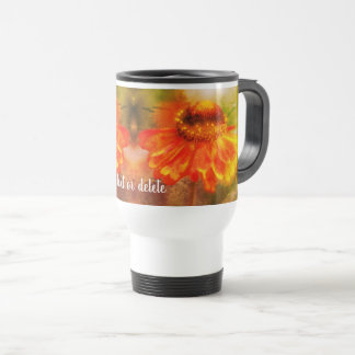 Taza De Viaje Zinnia Resumen Arte de Flores Personalizado