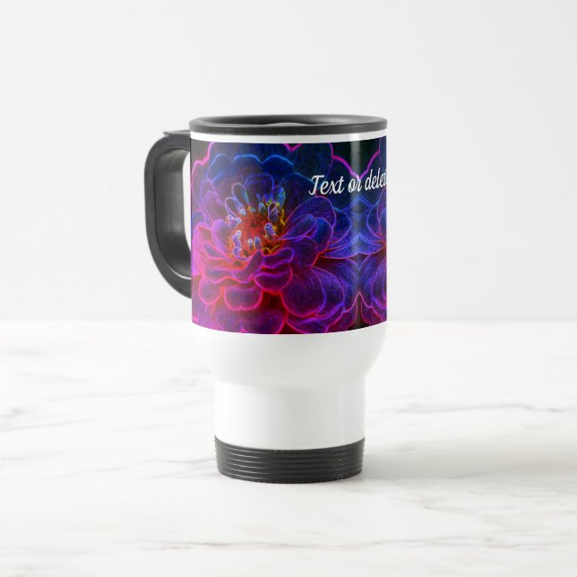 Taza De Viaje Zinnia Resumen Flor Art Flor Personalizada (Anverso izquierdo)