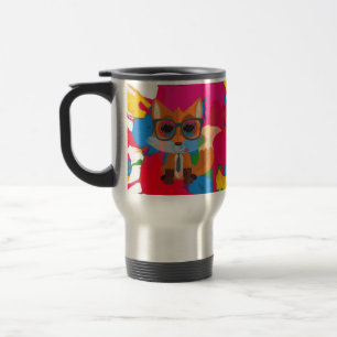 Taza De Viaje Zorro Lindo y Tonto Salpicadura de Pintura de Expl