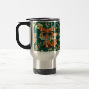 Taza De Viaje Zorro Lindo y Tonto Vintage Floral Verde Cottageco