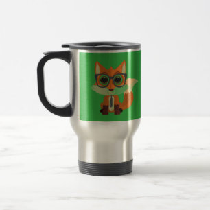 Taza De Viaje Zorro Verde Lindo y Tonto Minimalista Kawaii Anima