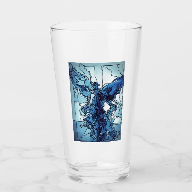 Taza de vidrio Ángel Azul (Anverso)
