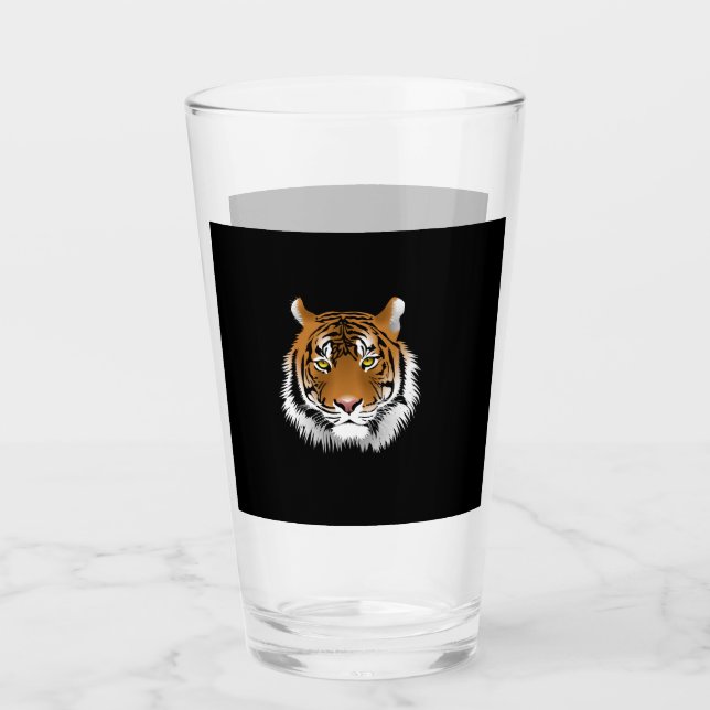 Taza de vidrio cara de tigre (Anverso)
