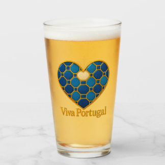 Taza de vidrio con corazón de azulejo portugués