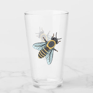 Taza de vidrio de abeja melífera