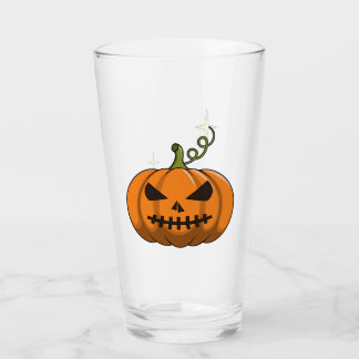 Taza de vidrio de calabaza naranja de Halloween