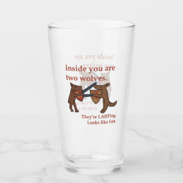 Taza de vidrio de dos lobos medievales