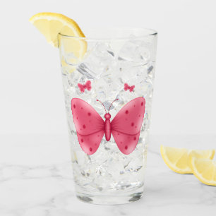 taza de vidrio de mariposa