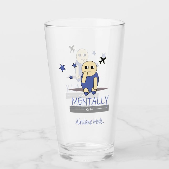 Taza De Vidrio De Modo Avión Chimy Lindo Relatable (Anverso)