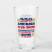 Taza de vidrio del 250 aniversario de la Independe
