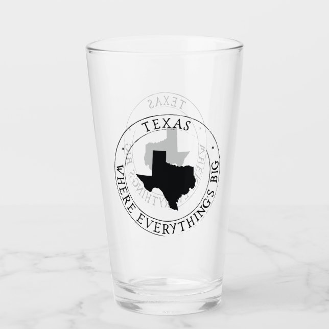Taza de vidrio del estado de Texas (Anverso)