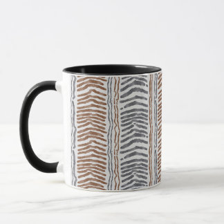 Taza de vidrio esmerilado con franja gris marrón m