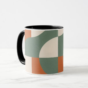 Taza de vidrio esmerilado geométrico retro moderno