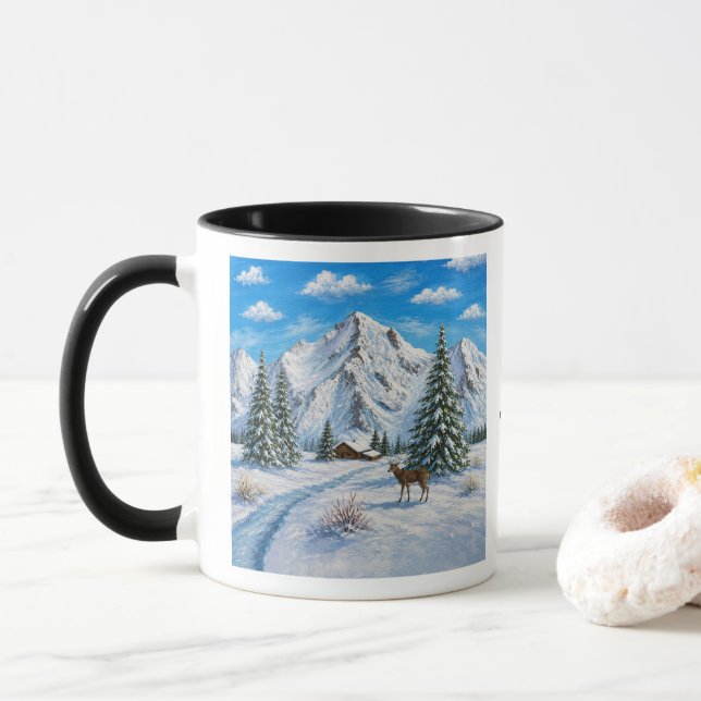 Taza de vidrio helado de Montaña Nevada (Con donut)