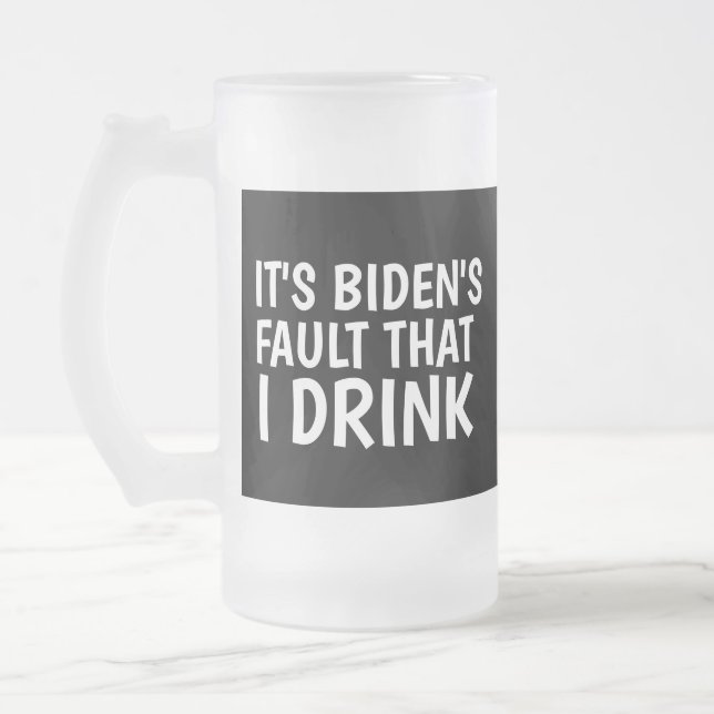 Taza de vidrio helado divertida de JOE BIDEN para  (Izquierda)