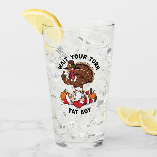 Taza de vidrio para Acción de Gracias (Anverso (hielo))