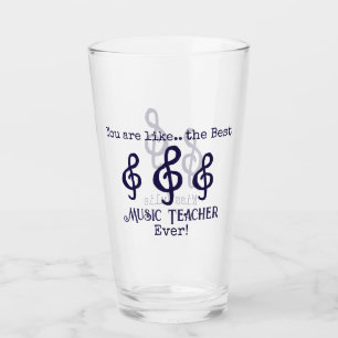 Taza de vidrio para el mejor profesor de música