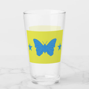 Taza de vidrio patriótica con bandera de Badis Bas