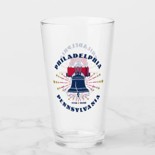 Taza de vidrio patriótica de la campana de la libe
