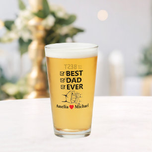 Taza de vidrio personalizada Mejor Papá del Mundo