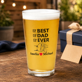 Taza de vidrio personalizada Mejor Papá del Mundo