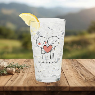 Taza de vidrio personalizada para parejas de San V