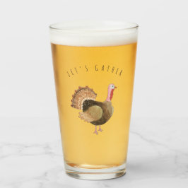 Taza de vidrio "Vamos a reunirnos" con pavo al acu