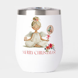 Taza de vino de Padel de Navidad - Ángel de Padel 