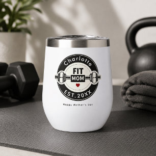 Taza de vino para el día de la madre moderna Fit M