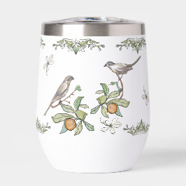 Taza de vino para pájaros del amor