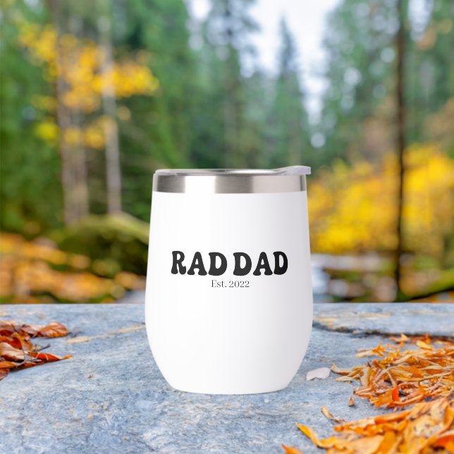 Taza de vino retro Rad Dad Est. (Exterior)