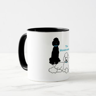 Taza de Wonderpoodles con la manija coloreada
