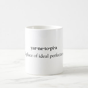 Taza de Yarnetopia para los amantes del ganchillo