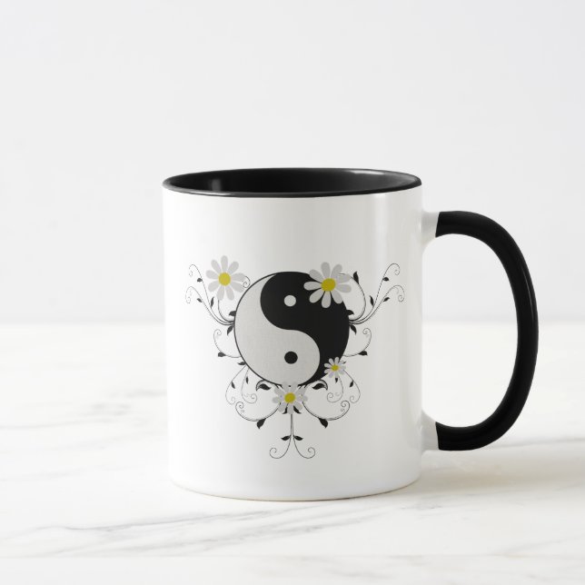 Taza de Yin Yang de la margarita (Derecha)