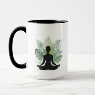 Taza de yoga de meditación botánica boho
