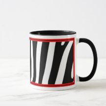 Taza de zebra de café tafetán con rojo